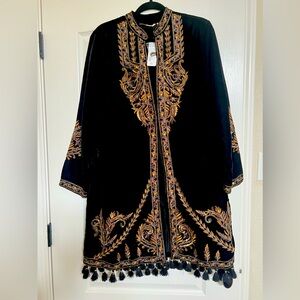 Soft Surroundings Black Velour Duster